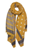 Clayre & Eef Écharpe 65*175 cm jaune MLSC0316Y