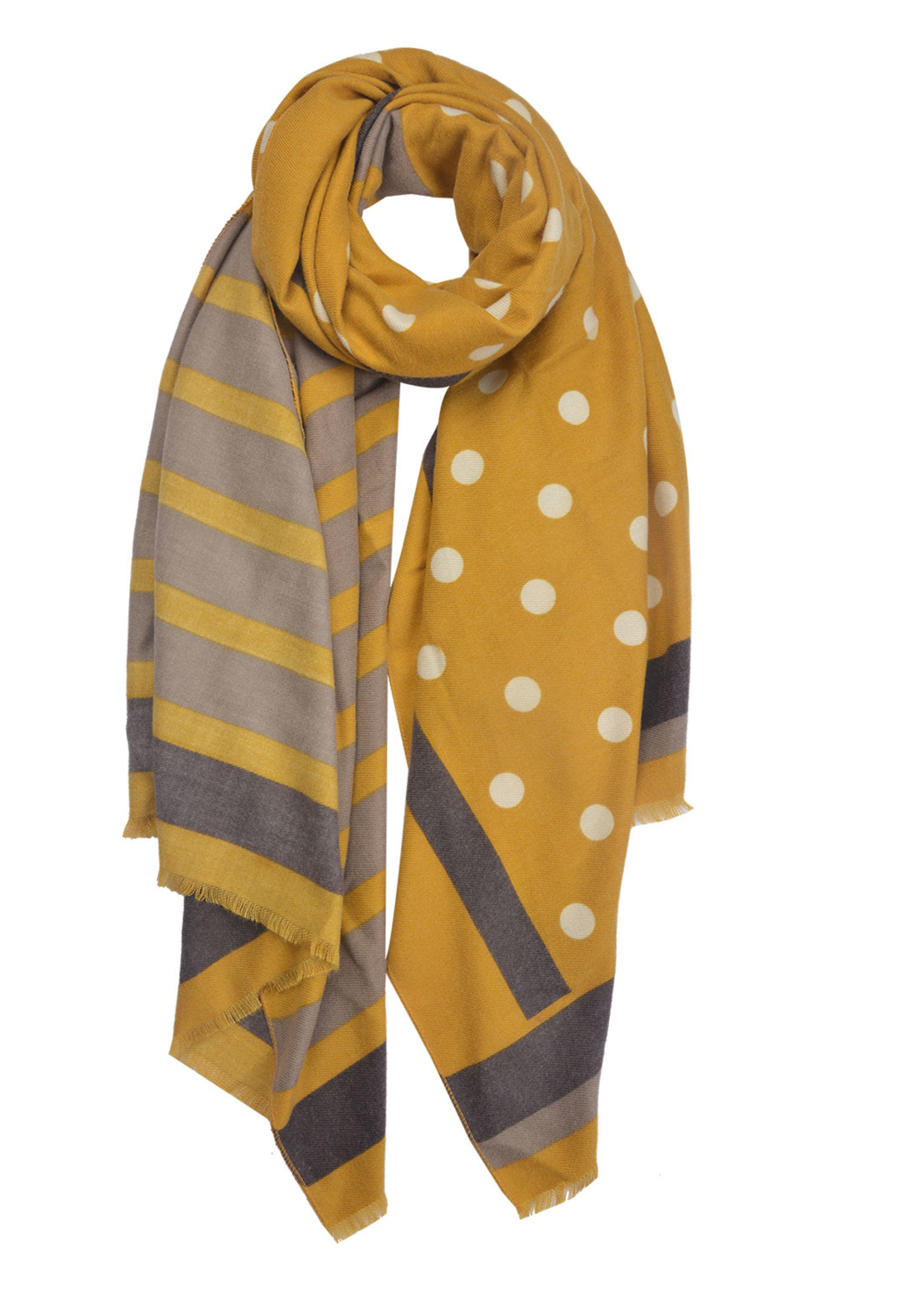 Clayre & Eef Écharpe 65*175 cm jaune MLSC0316Y