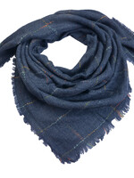 Clayre & Eef Écharpe 130*130 cm bleu MLSC0322BL