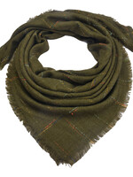 Clayre & Eef Écharpe 130*130 cm vert foncé MLSC0322DGR