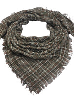 Clayre & Eef Écharpe 130*130 cm vert MLSC0325GR