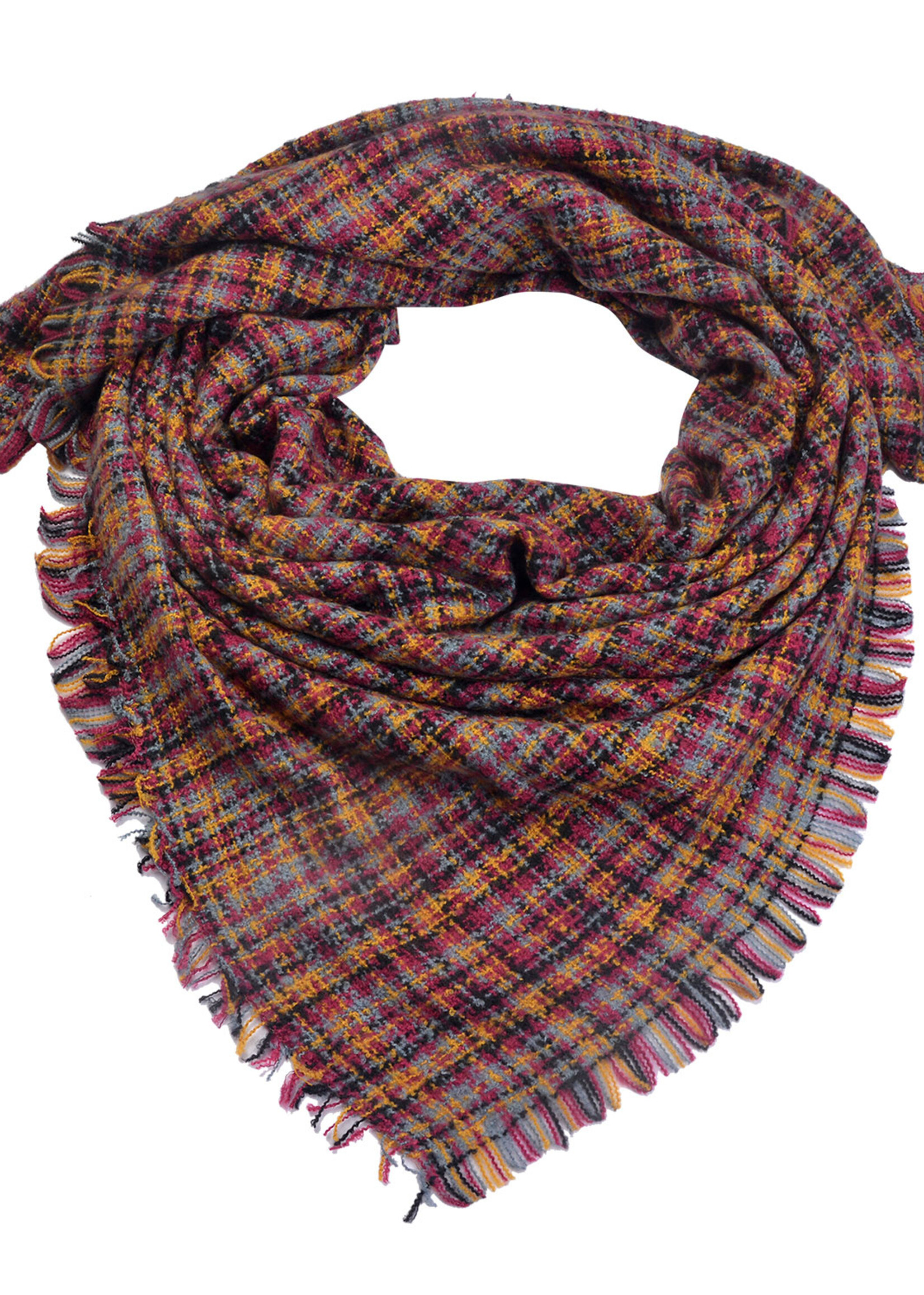 Clayre & Eef Écharpe 130*130 cm jaune MLSC0325Y