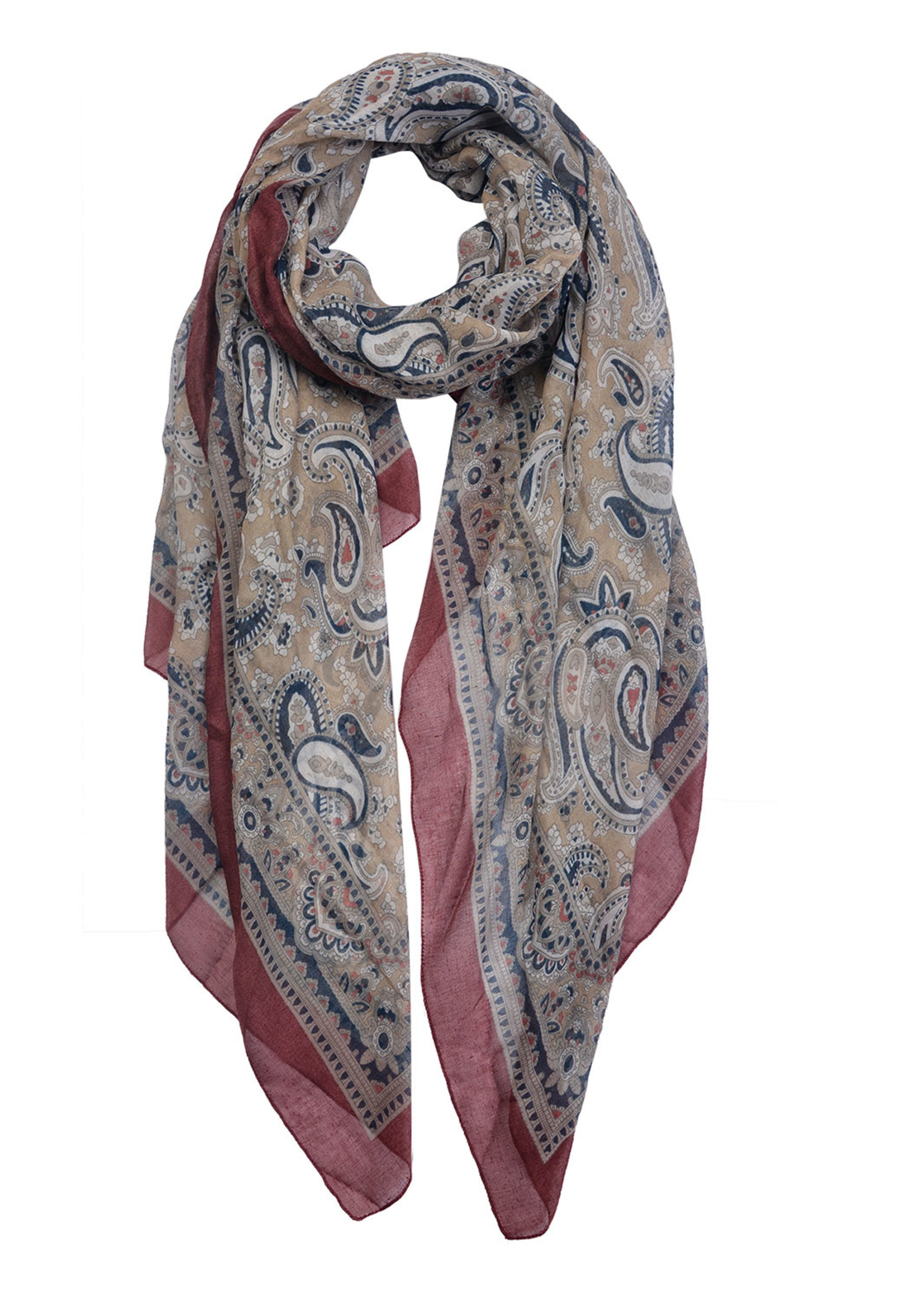 Clayre & Eef Écharpe 90*180 cm rouge MLSC0329R