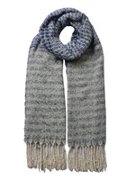 Clayre & Eef Écharpe 65*180 cm bleu MLSC0337BL