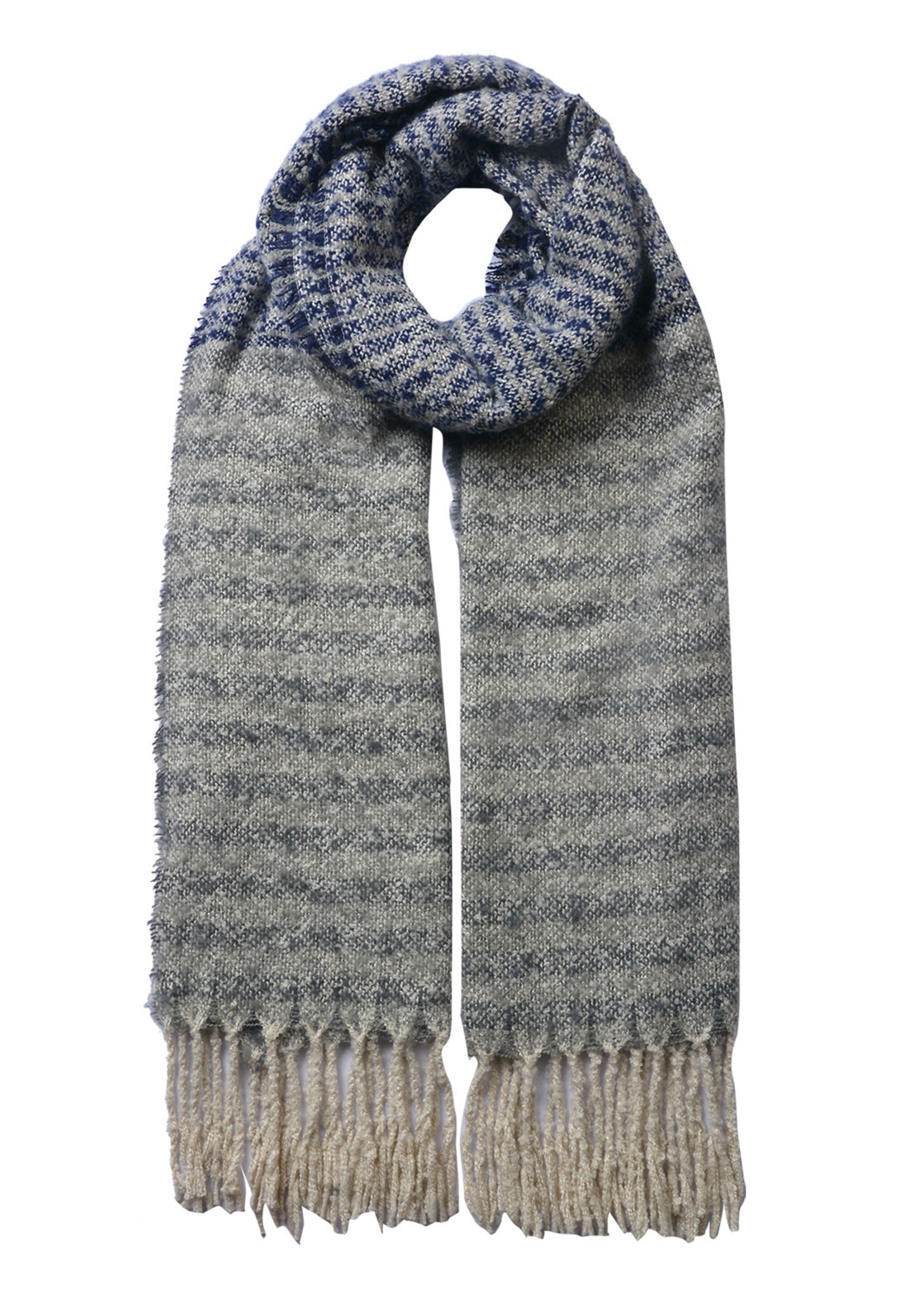 Clayre & Eef Sjaal 65*180 cm blauw MLSC0337BL