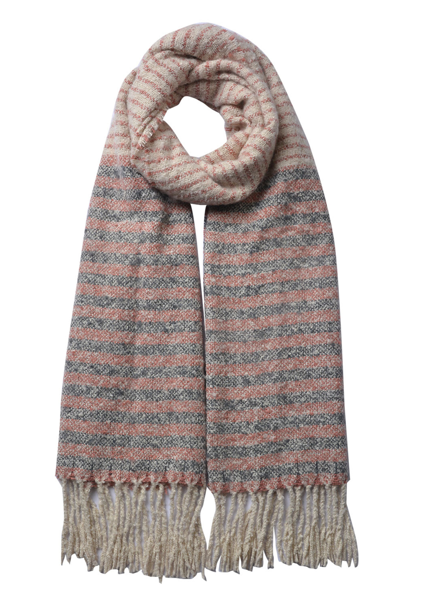 Clayre & Eef Sjaal 65*180 cm roze MLSC0337P