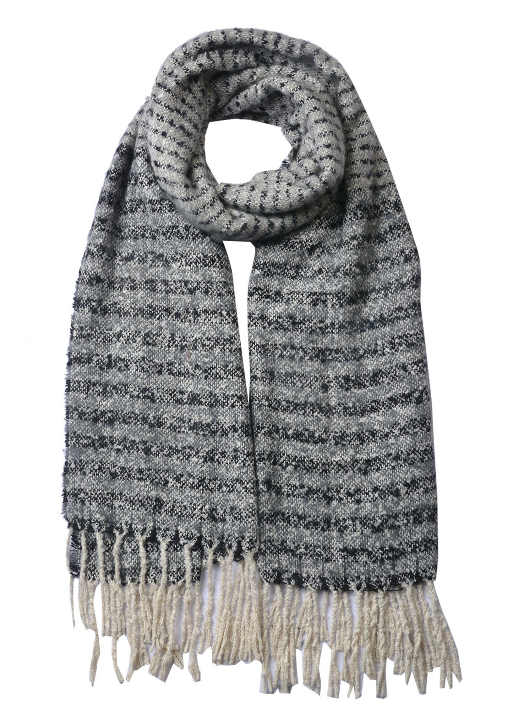 Clayre & Eef Sjaal 65*180 cm zwart MLSC0337Z