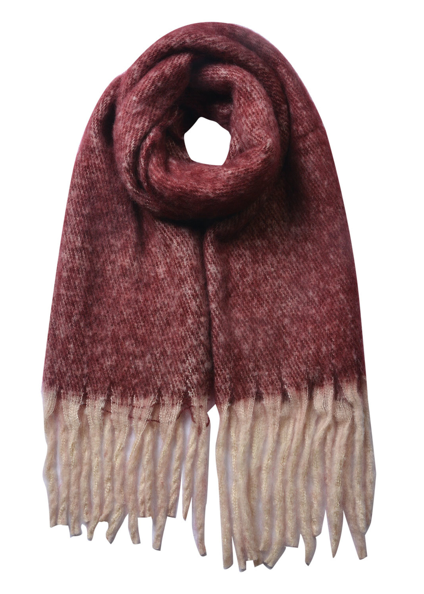 Clayre & Eef Écharpe 50*180 cm rouge MLSC0338R