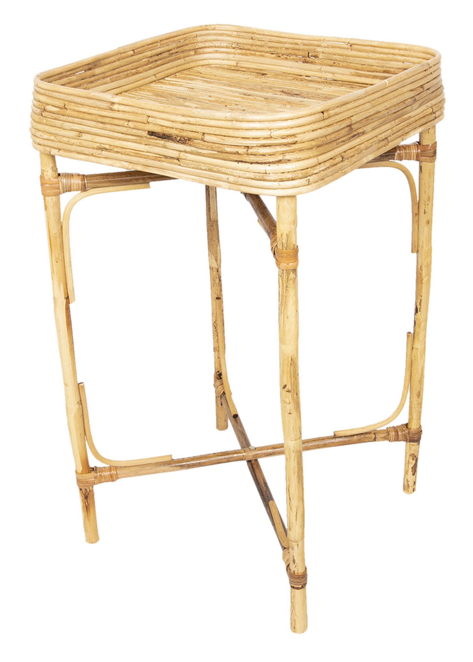 Clayre & Eef Table d’appoint / Plateau avec support 45*45*10/75 cm 5RO0392