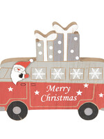 Clayre & Eef Decoratie Kerstman in bus 22*2*17 cm 6H1744