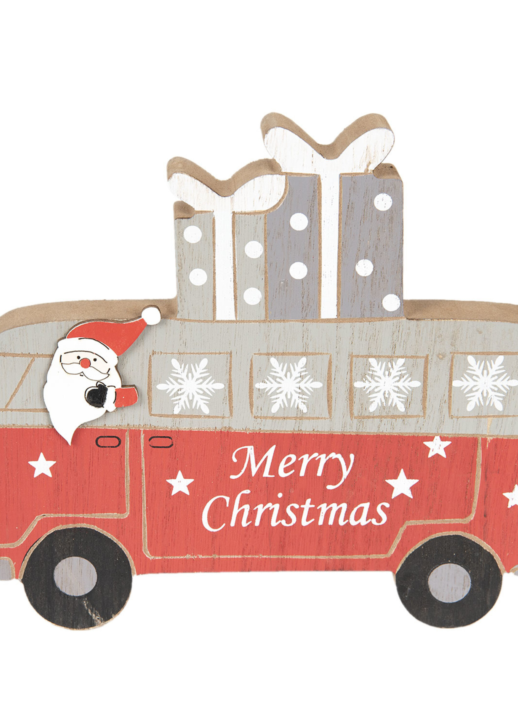 Clayre & Eef Décoration Père Noël dans le bus 22*2*17 cm 6H1744