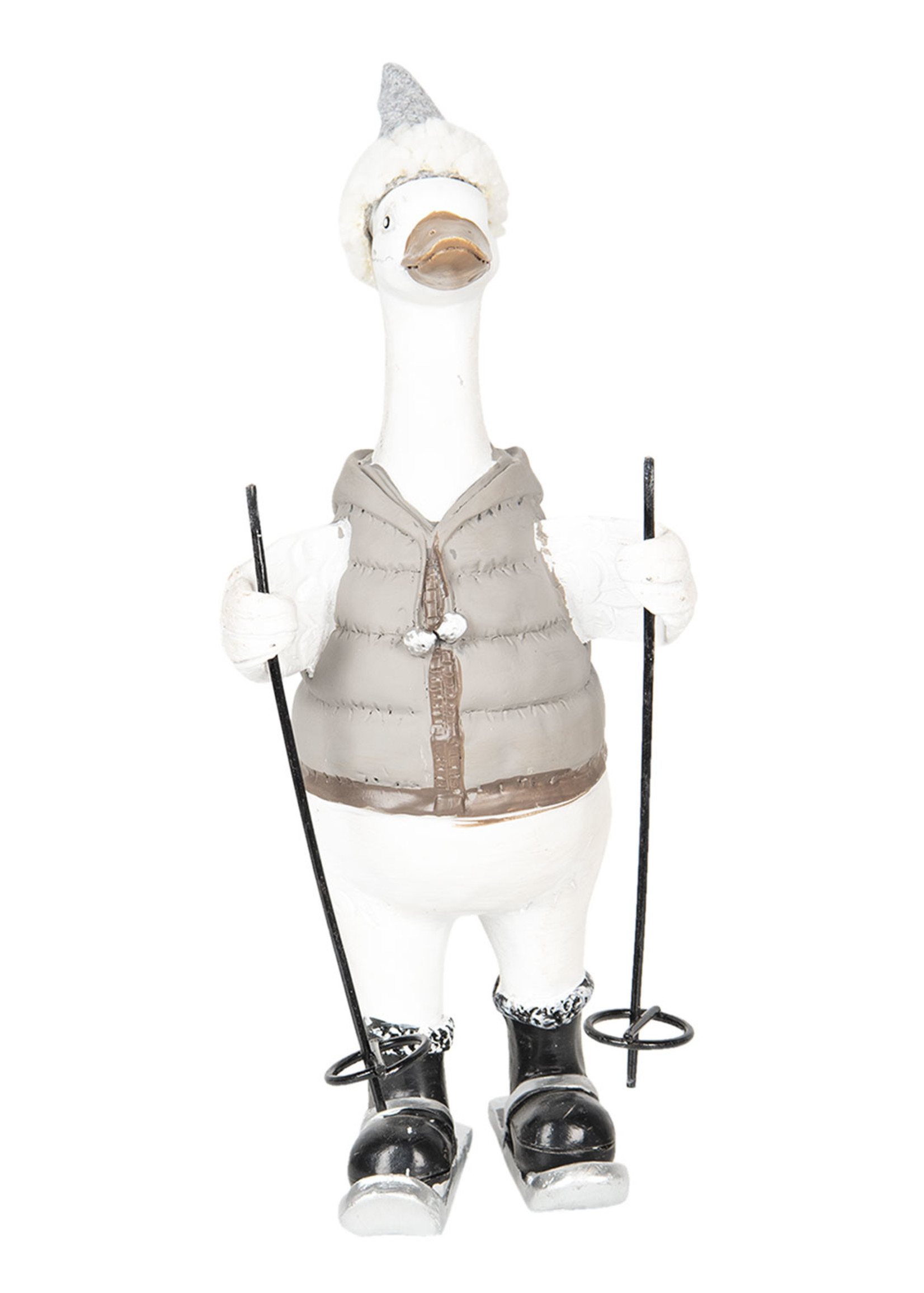 Clayre & Eef Decoratie gans 23*9*10 cm 6H1749