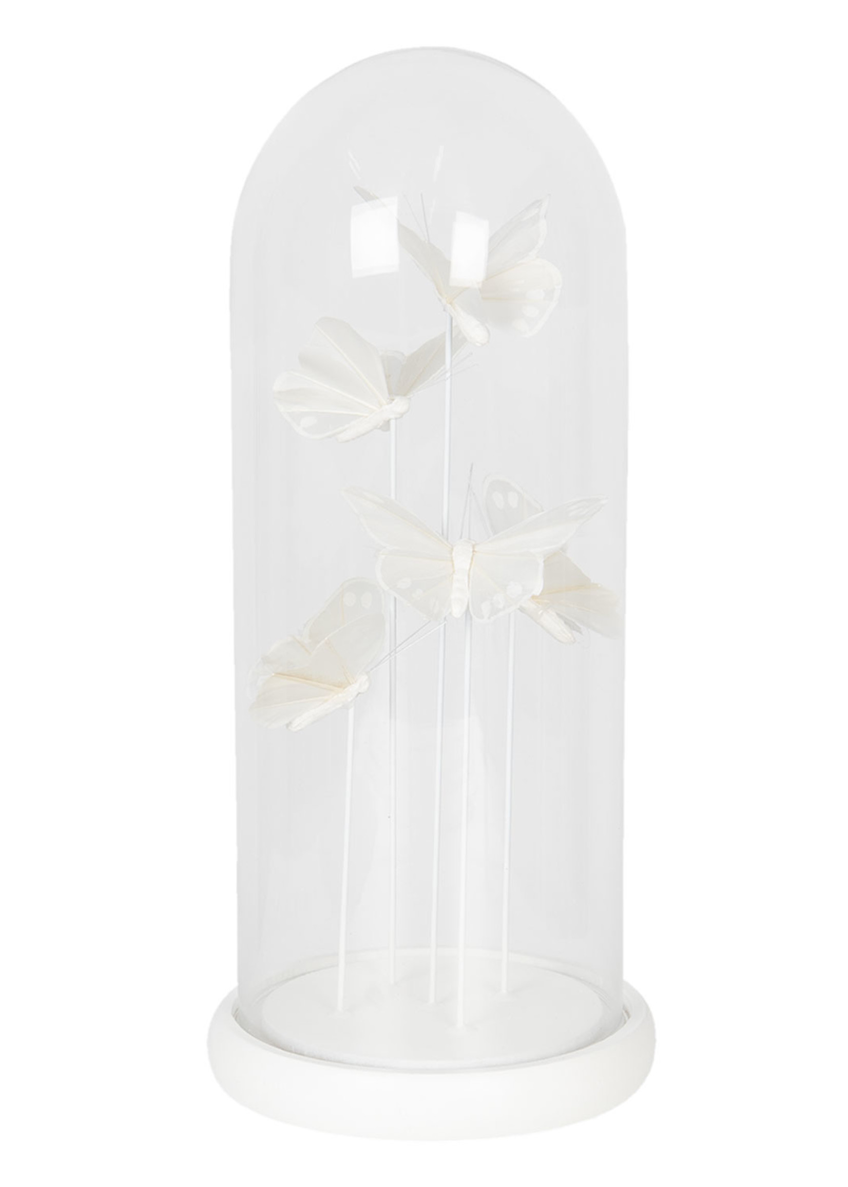 Clayre & Eef Cloche de verre avec décoration Ø 14*32 cm 6GL2458