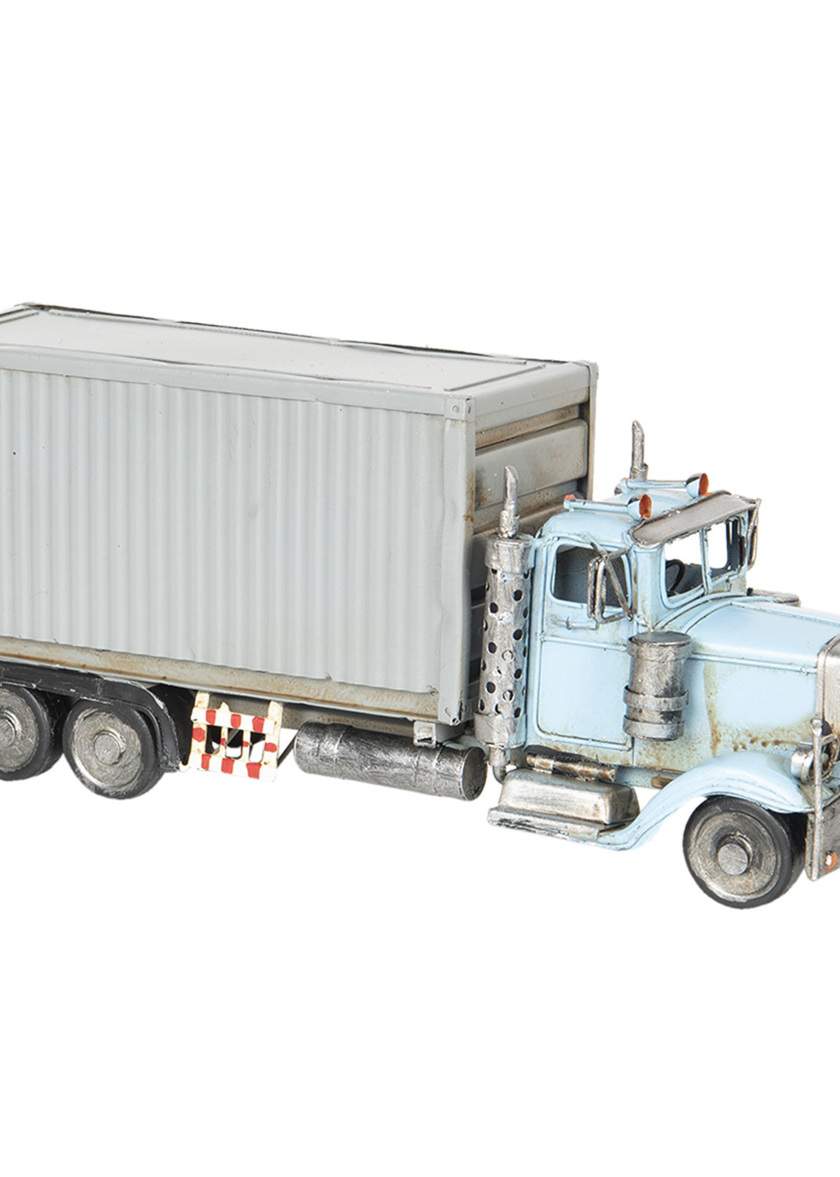 Clayre & Eef Model vrachtauto met container 29*10*12 cm 6Y2969