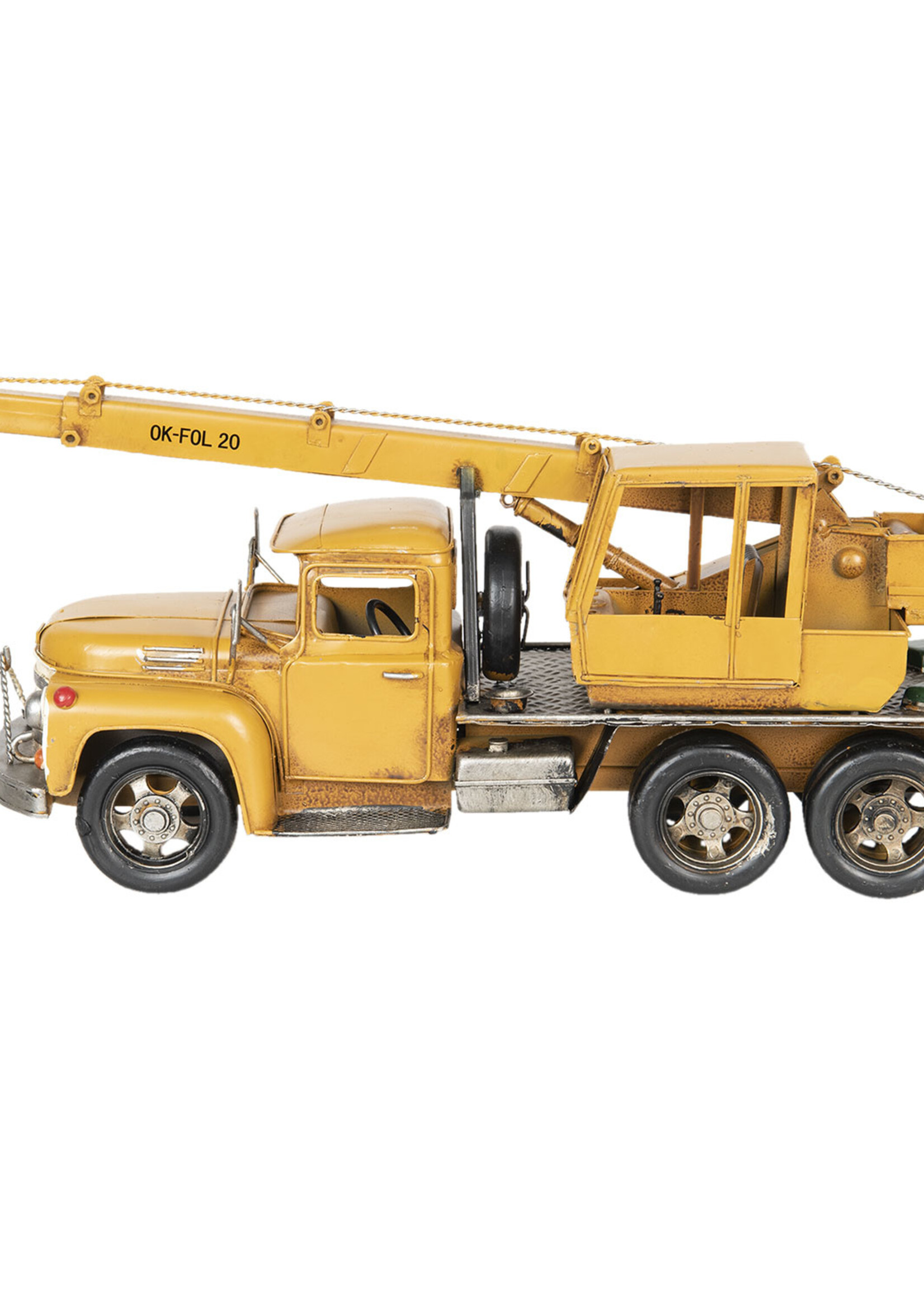 Clayre & Eef Model kraanwagen 46*13*19 cm 6Y2972