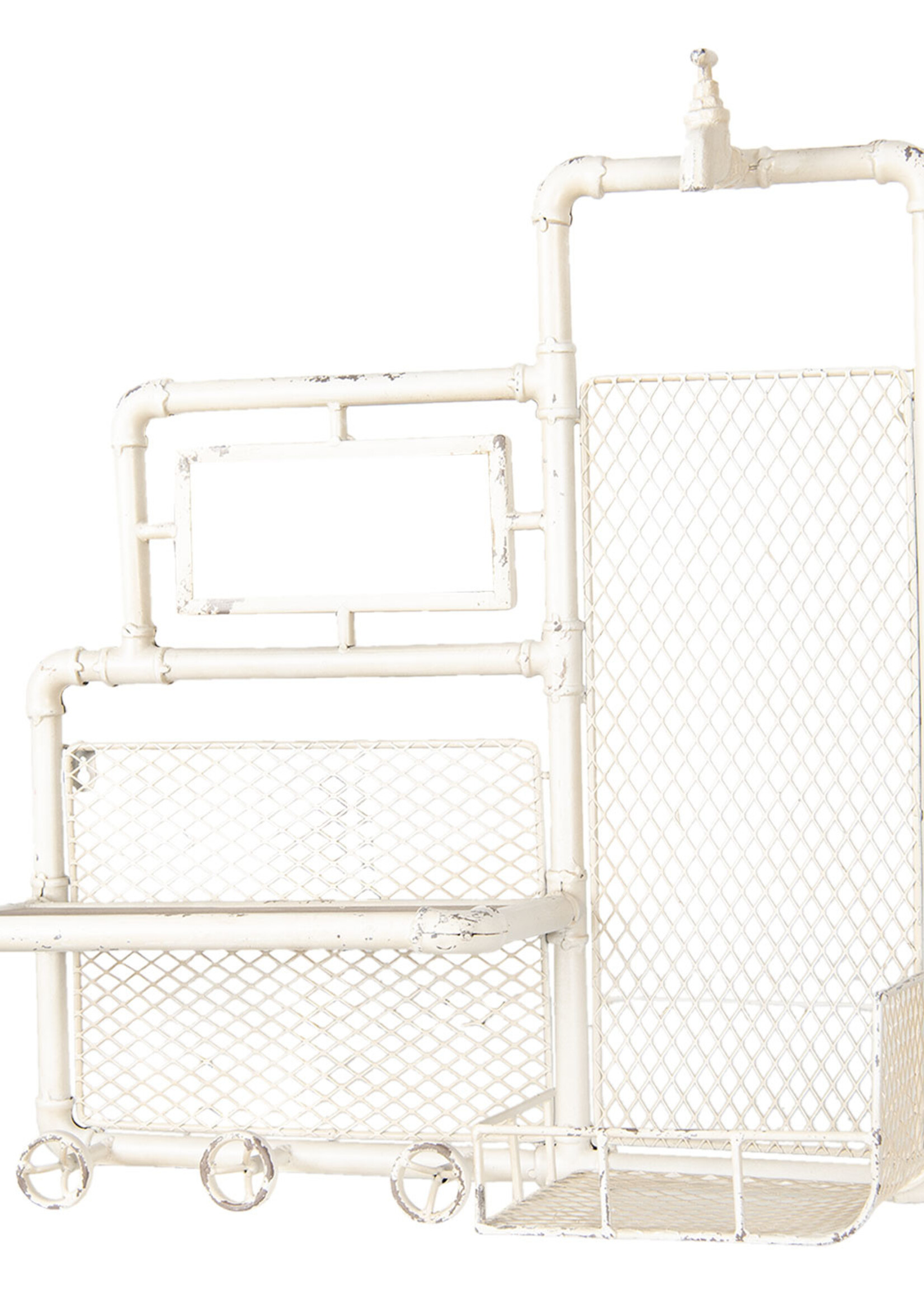 Clayre & Eef Étagère mural de fer et bois 54*20*63 cm 5Y0509