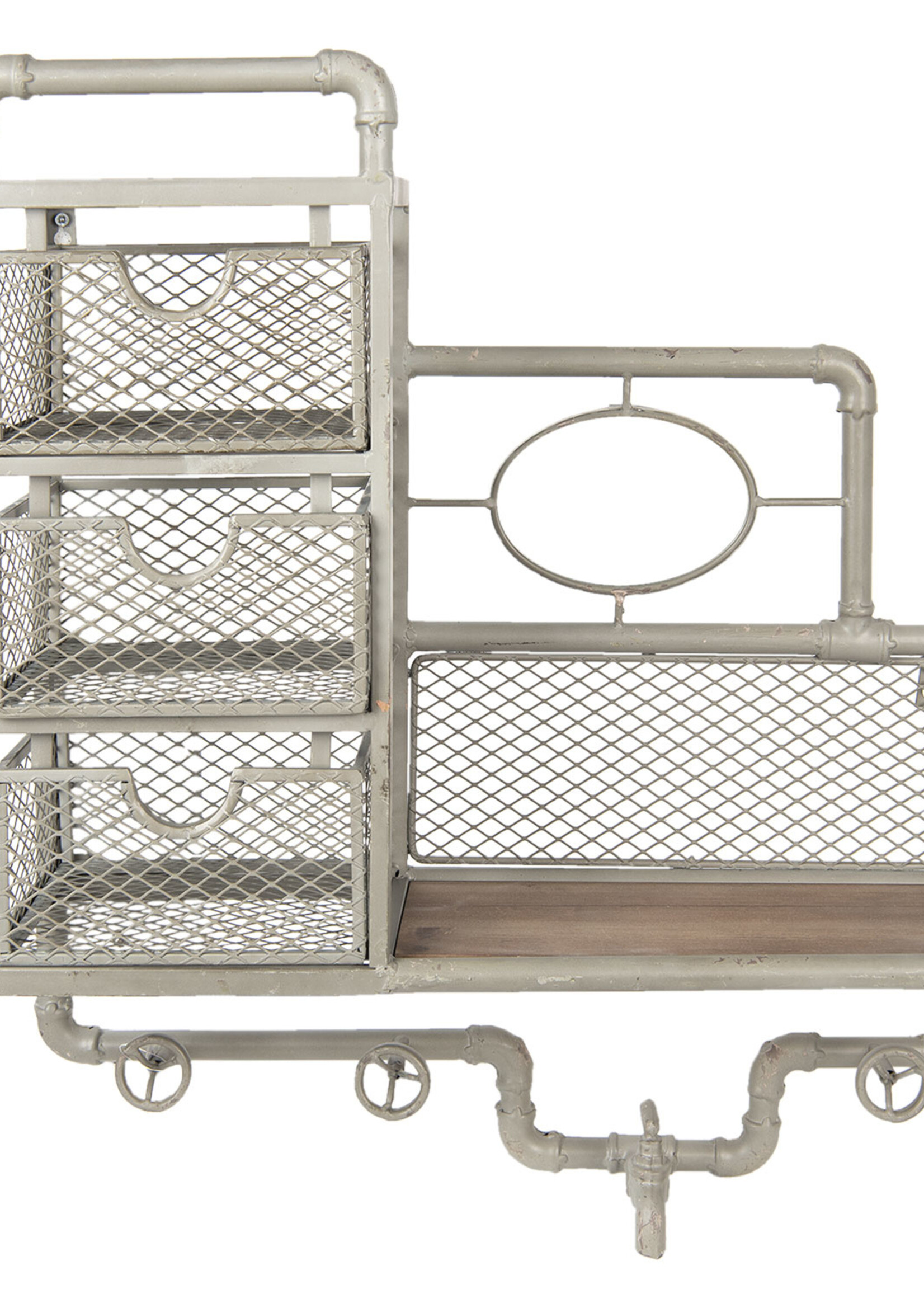 Clayre & Eef Wandrek metaal en hout 56*19*65 cm 5Y0510