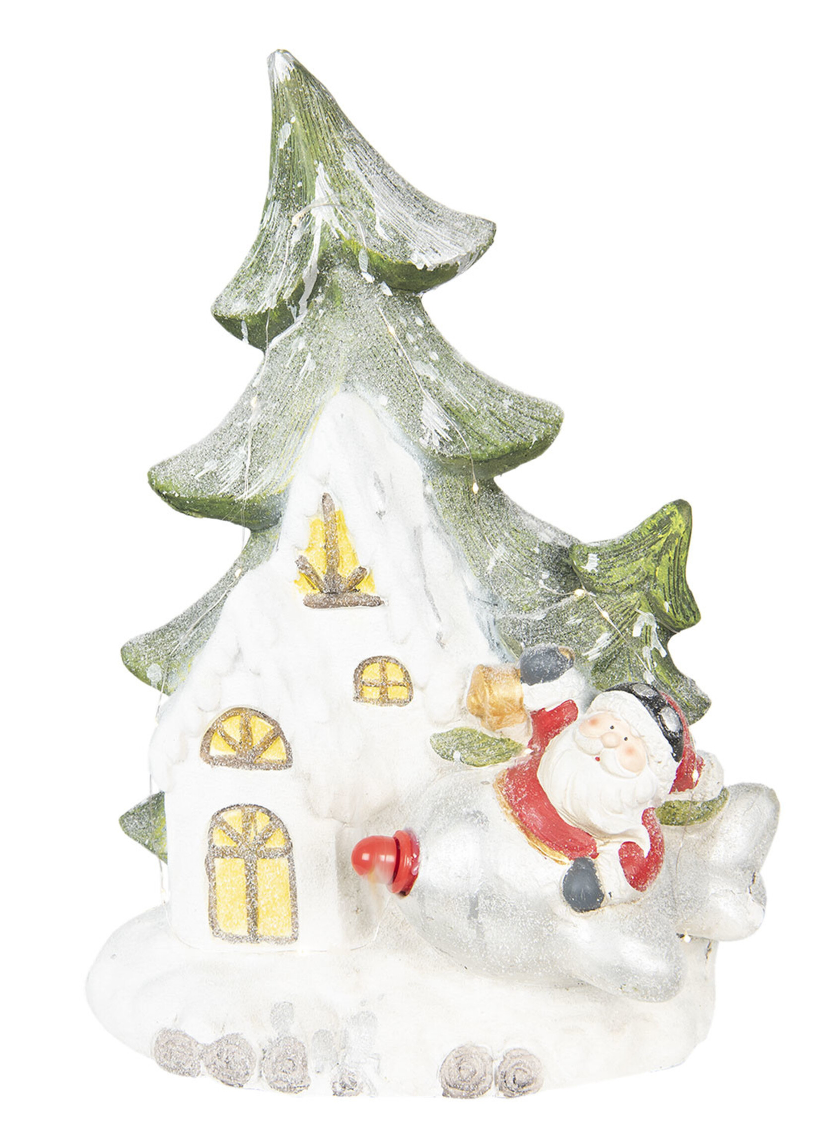Clayre & Eef Kerstman bij boom met geluid 49*20*55 cm 6CE0994