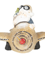 Clayre & Eef Père Noël en avion LED 35*35*28 cm 2*AA 6CE0995