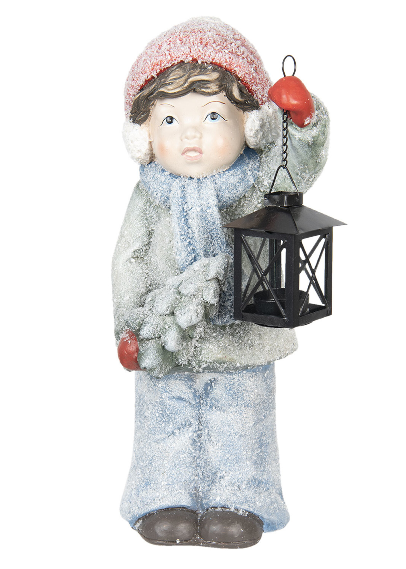 Clayre & Eef Kind met lantaarn 19*19*42 cm 6CE1000