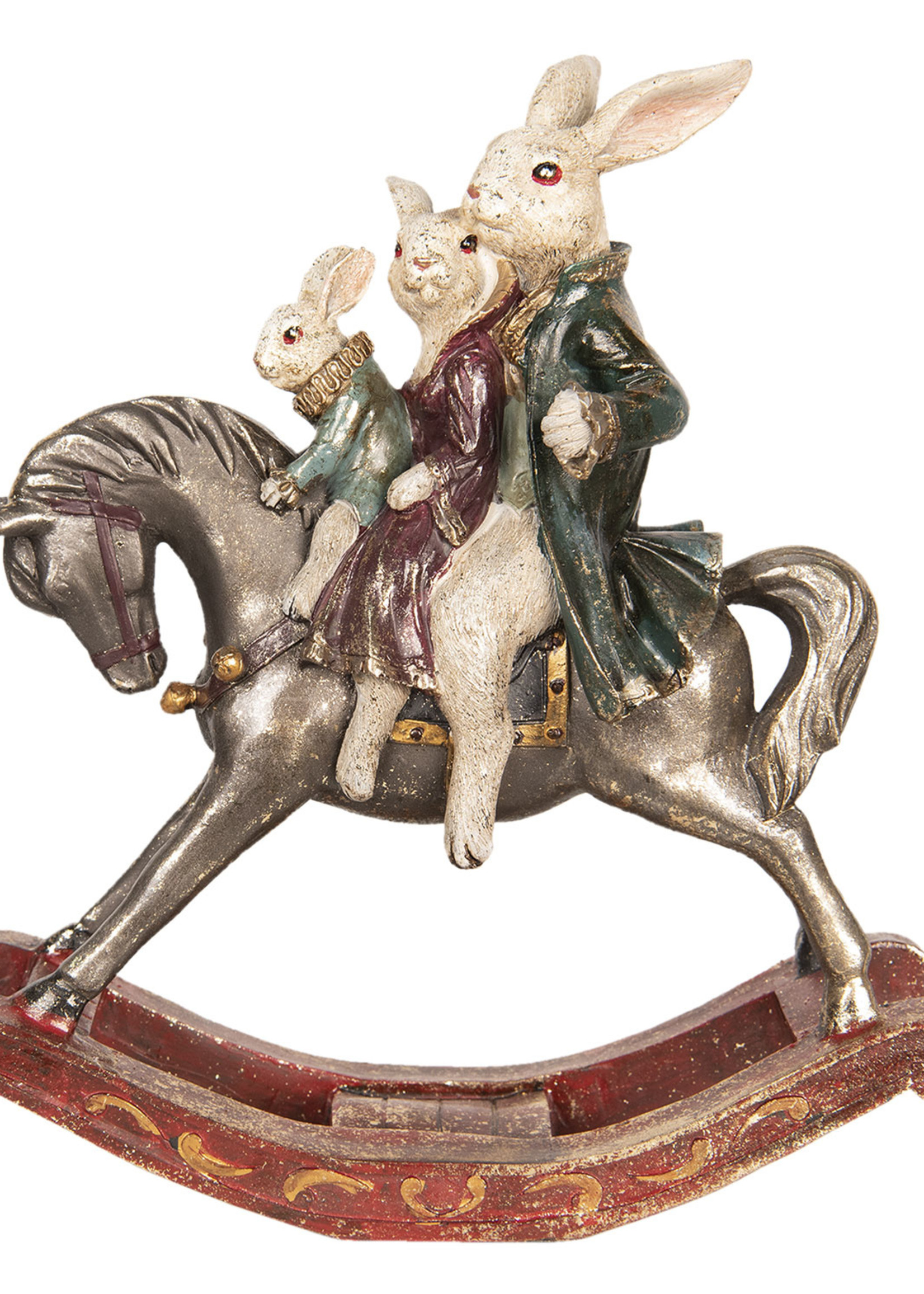 Clayre & Eef Decoratie konijnen en paard 28*11*30 cm 6PR2454