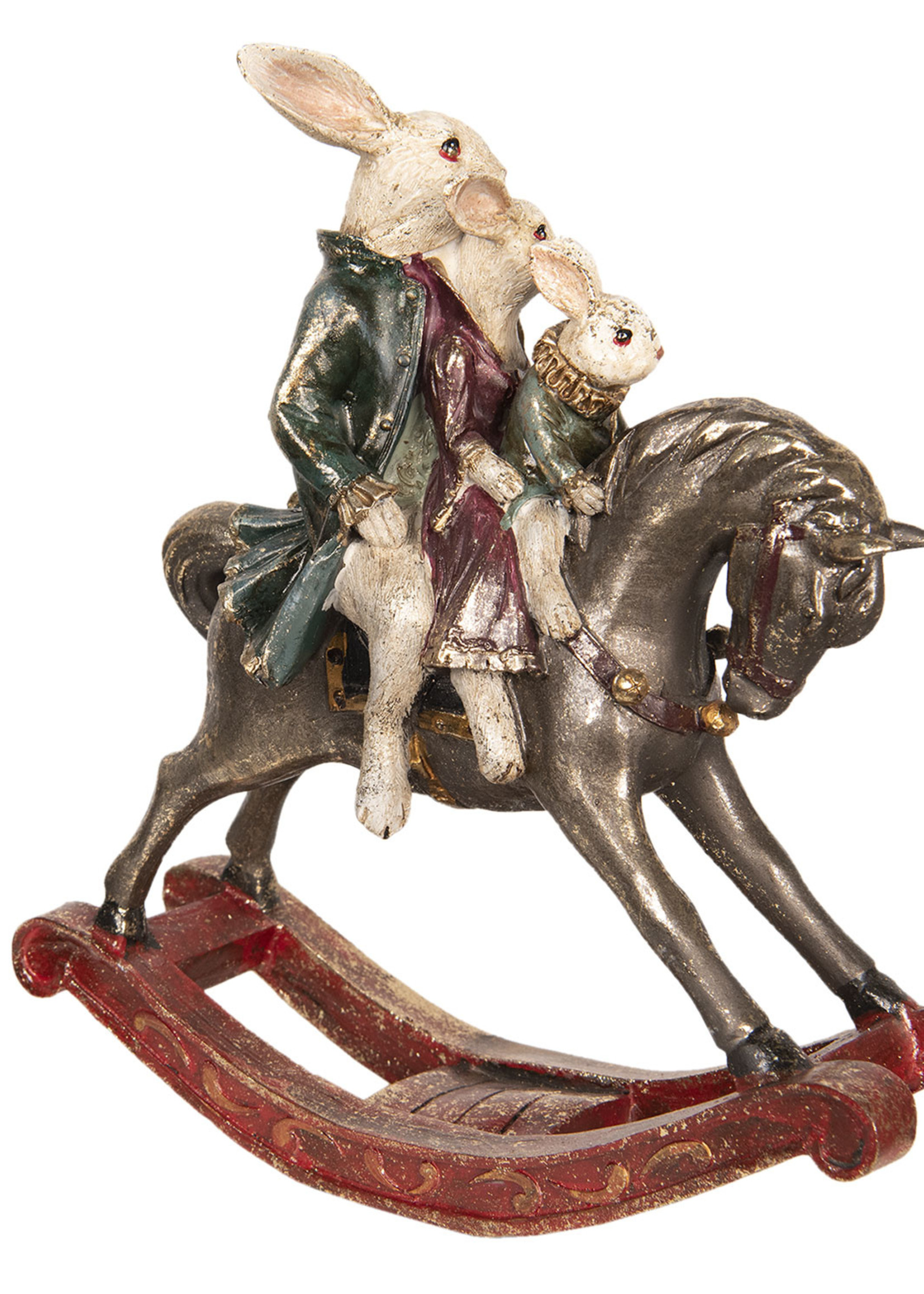 Clayre & Eef Decoratie konijnen en paard 28*11*30 cm 6PR2454