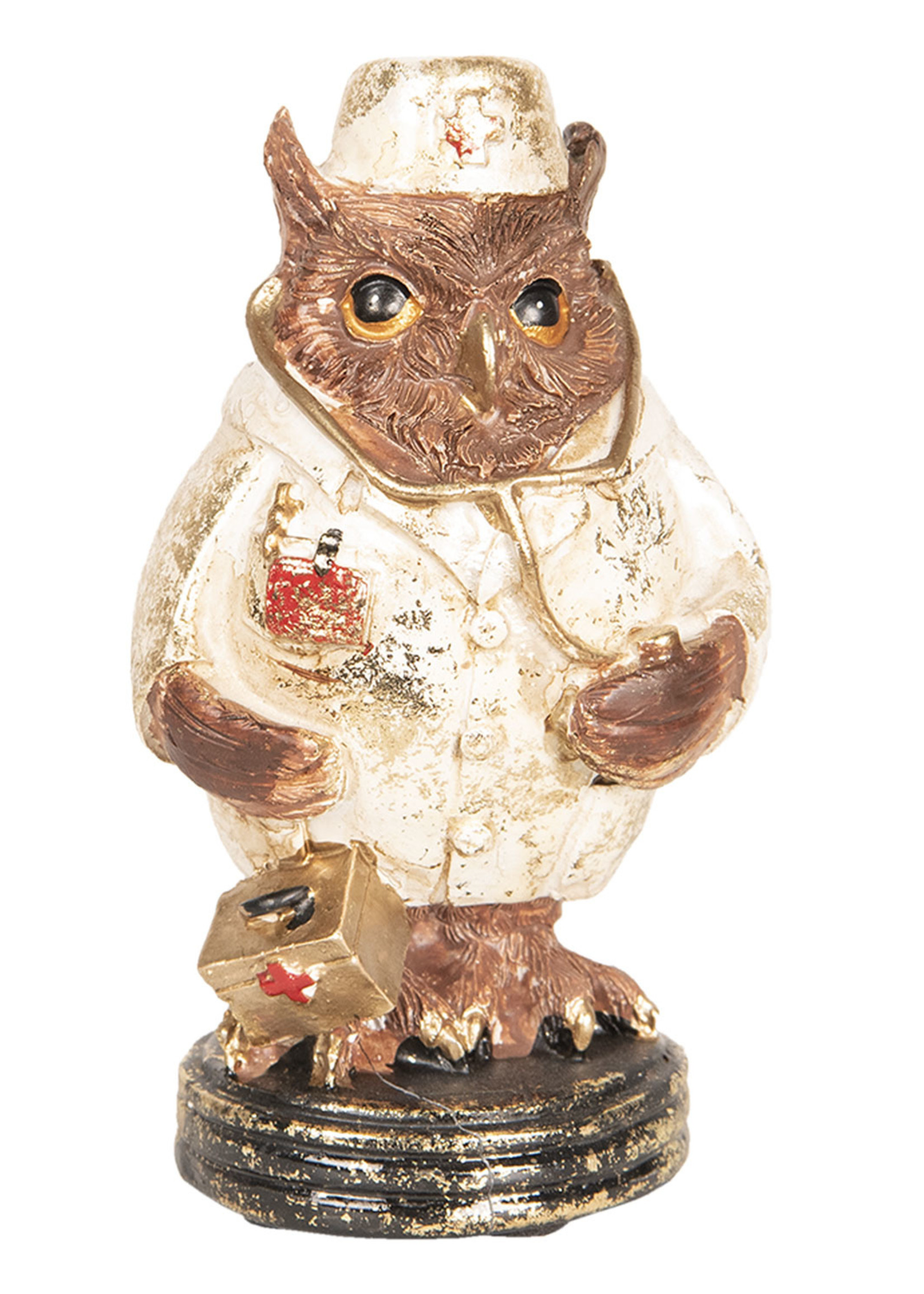 Clayre & Eef Décoration hibou 7*7*13 cm 6PR2457