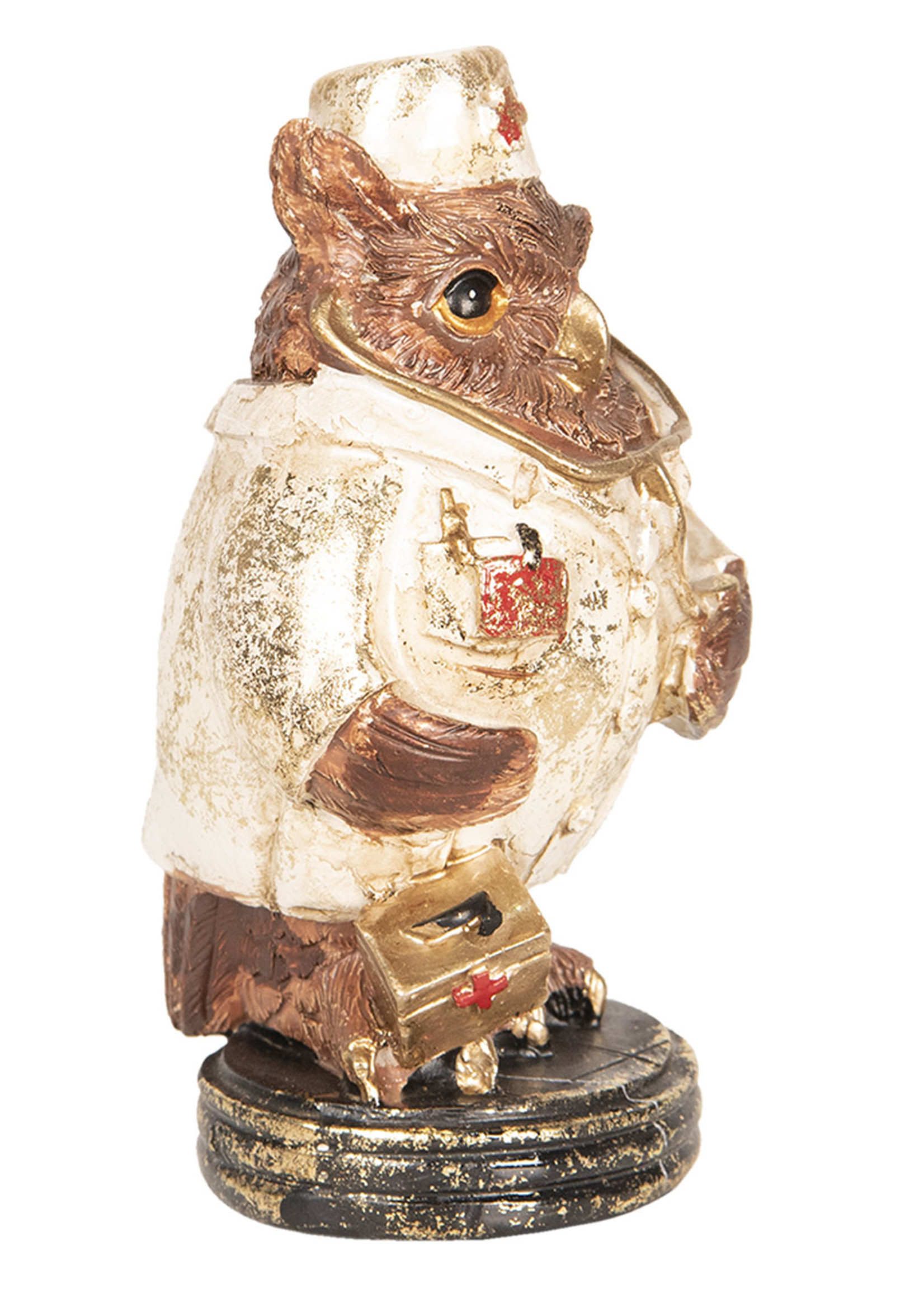 Clayre & Eef Décoration hibou 7*7*13 cm 6PR2457