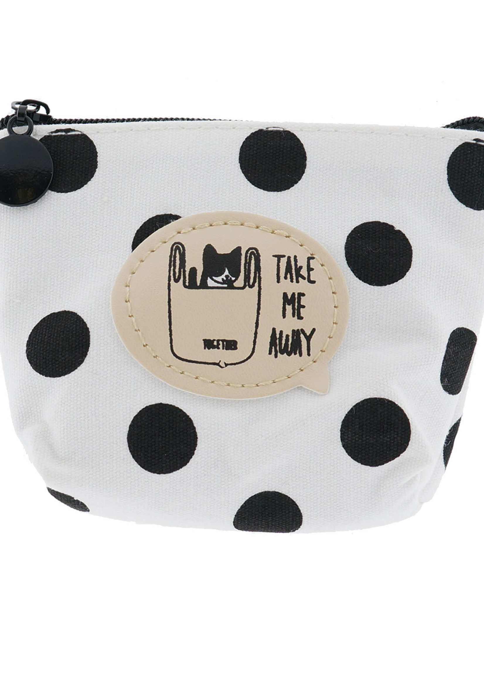 Clayre & Eef Portemonnee 11*9 cm zwart/wit MLPU0043