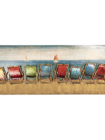 Clayre & Eef Wanddecoratie strandstoelen 160*7*60 cm 5WA0158