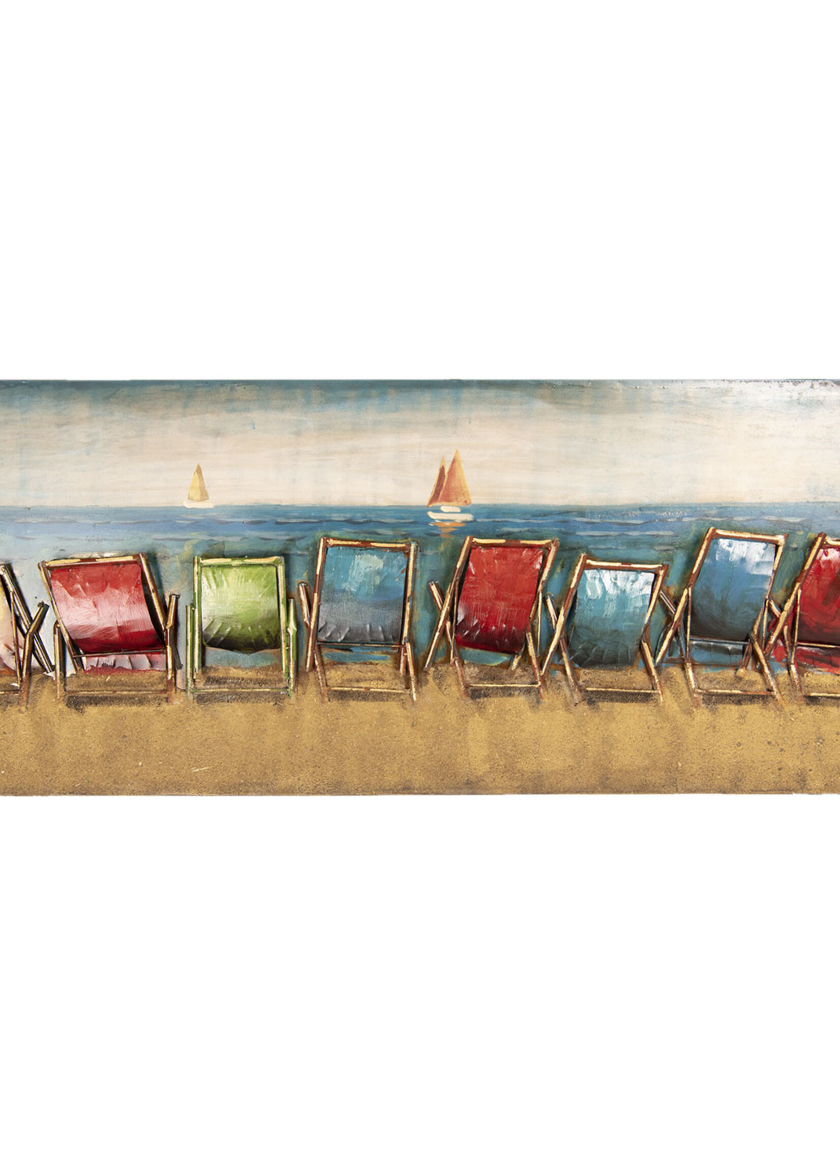 Clayre & Eef Wanddecoratie strandstoelen 160*7*60 cm 5WA0158