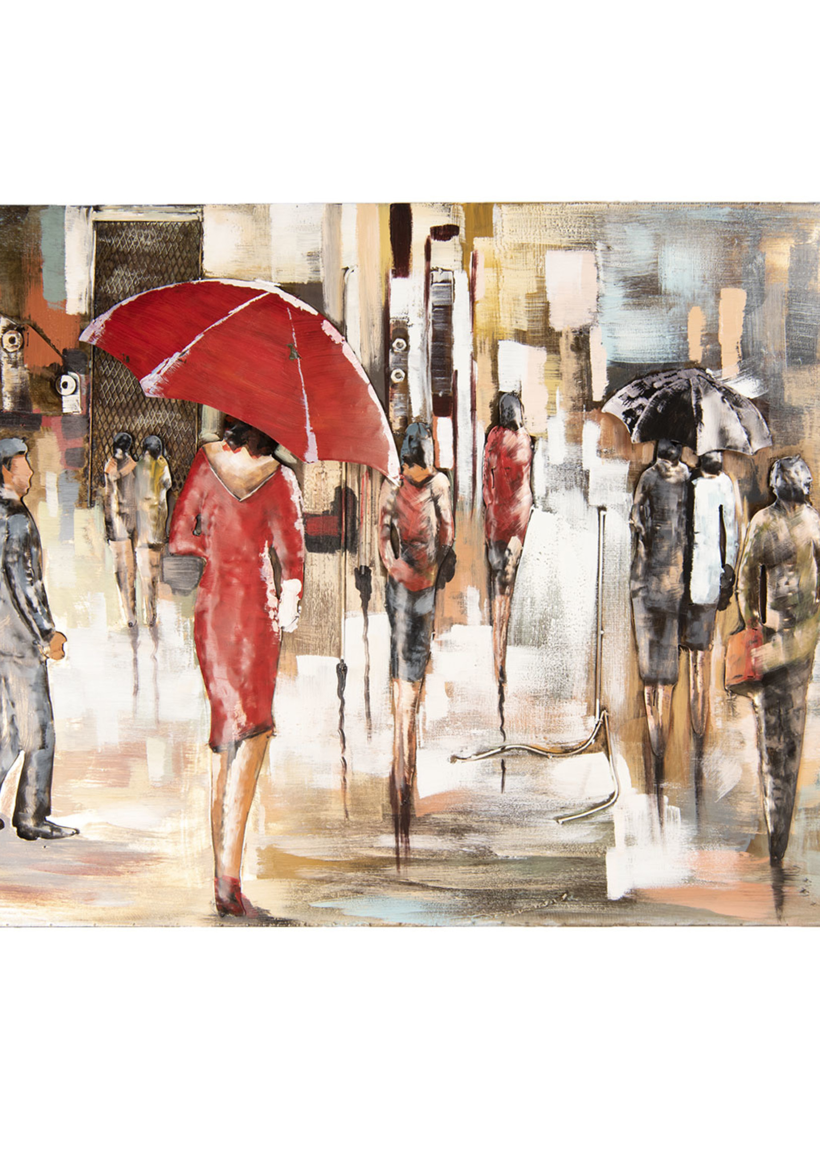 Clayre & Eef Mur Déco scène de la pluie 120*5*80 cm 5WA0163