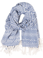 Clayre & Eef Sjaal 90*170 cm blauw JZSC0422