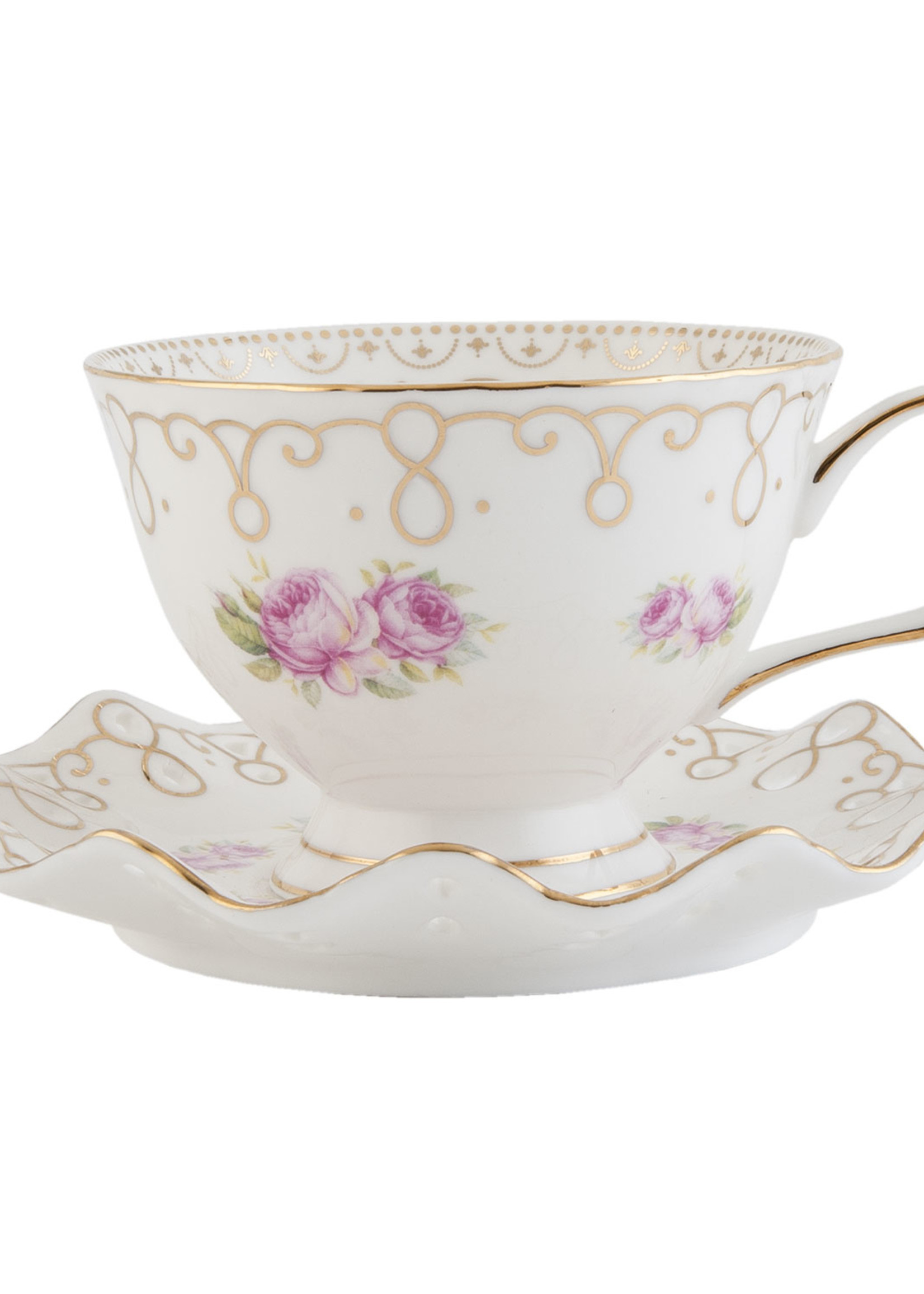 Clayre & Eef Tasse et soucoupe 13*10*7 / Ø 15*2 cm / 200 ml 6CE0410