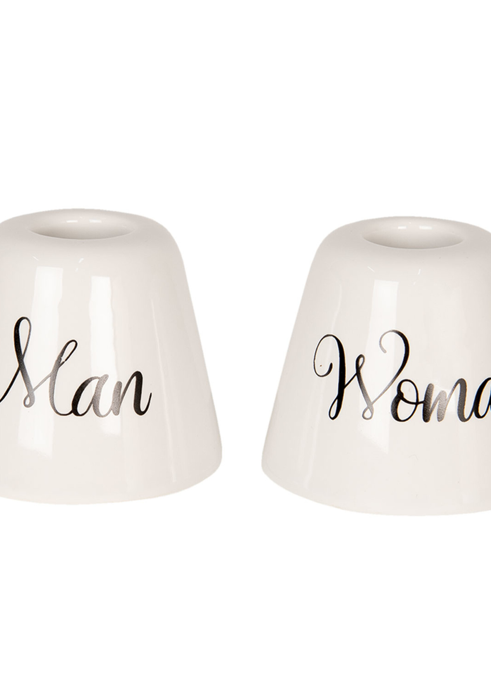 Clayre & Eef Tandenborstelhouder Man/Woman Ø 6*4/6*4 cm (2) 6CE1007