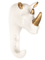 Clayre & Eef Wandhaak neushoorn 4*6*8 cm 6Y3368