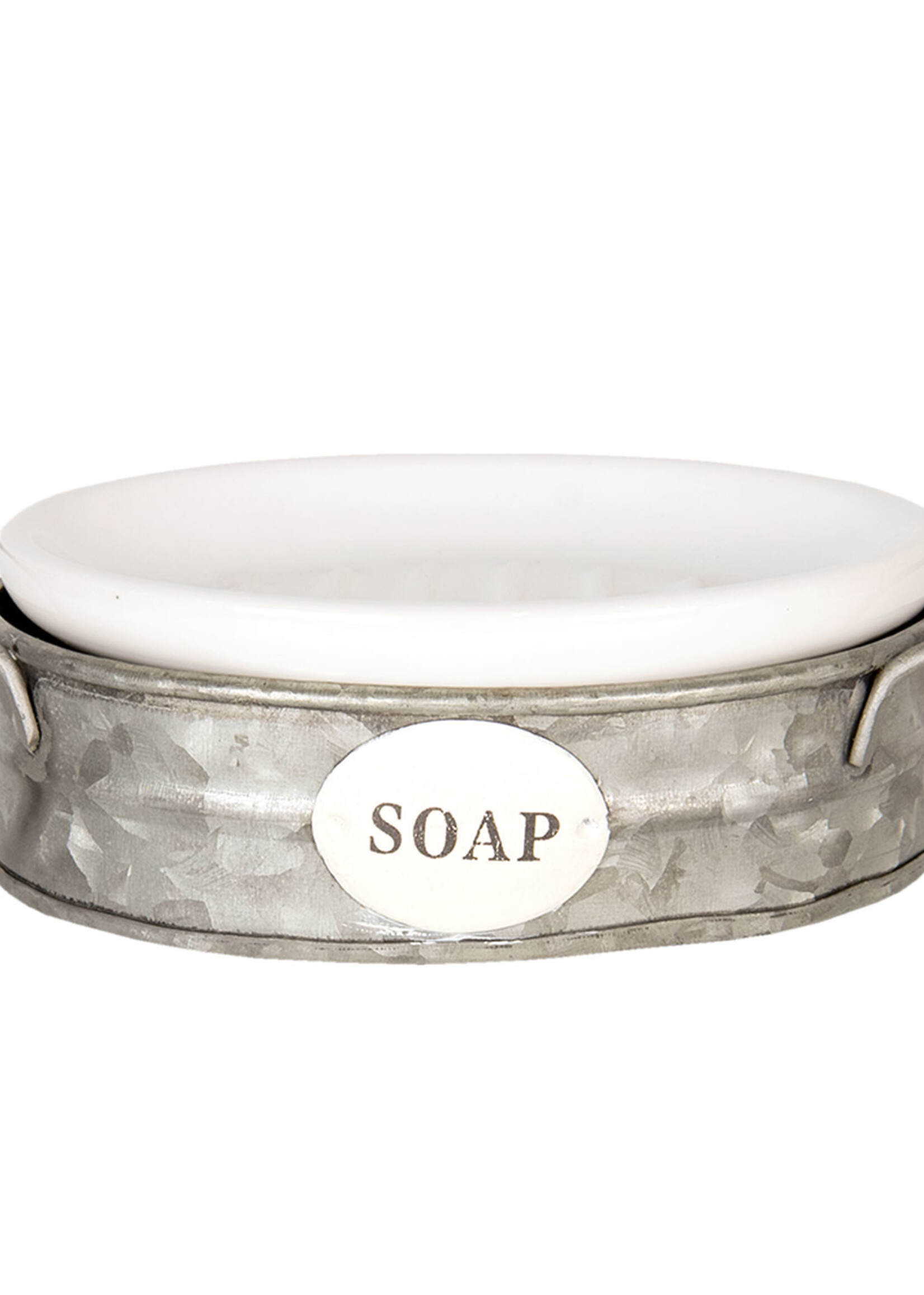 Clayre & Eef Porte-savon dans le support en métal 16*11*6 cm 6CE1002