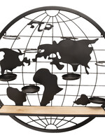 Clayre & Eef Wandrek metaal en hout Ø 70*14 cm 50354