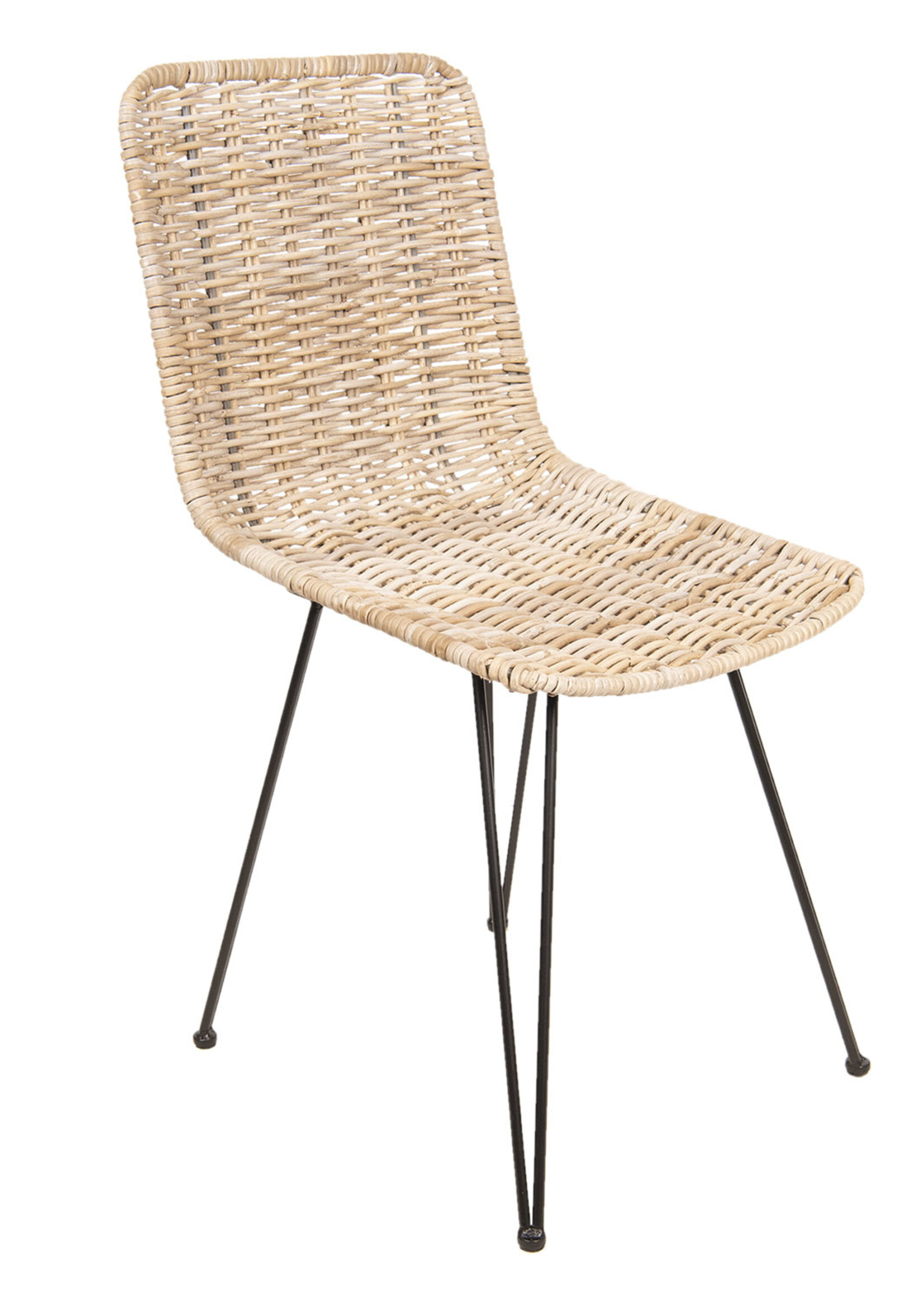 Clayre & Eef Stoel rotan zit 43*60*79 cm 6Y2512-1