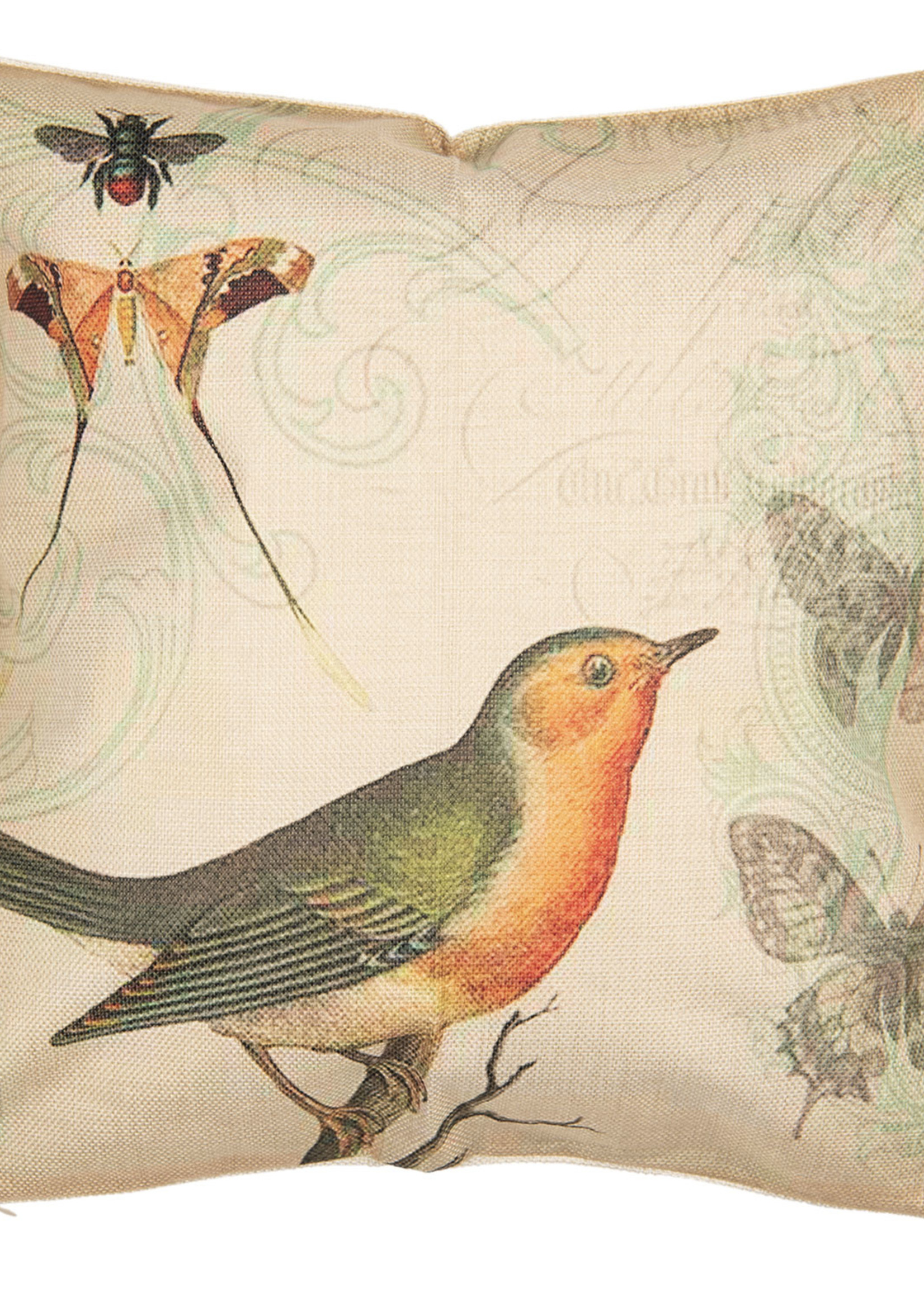 Clayre & Eef Housse de coussin oiseau 43*43 cm KT021.202