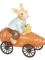 Clayre & Eef Décoration lapin sur la carotte 12*6*11 cm 6PR2592