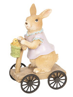 Clayre & Eef Decoratie konijn op autoped 8*5*13 cm 6PR2593