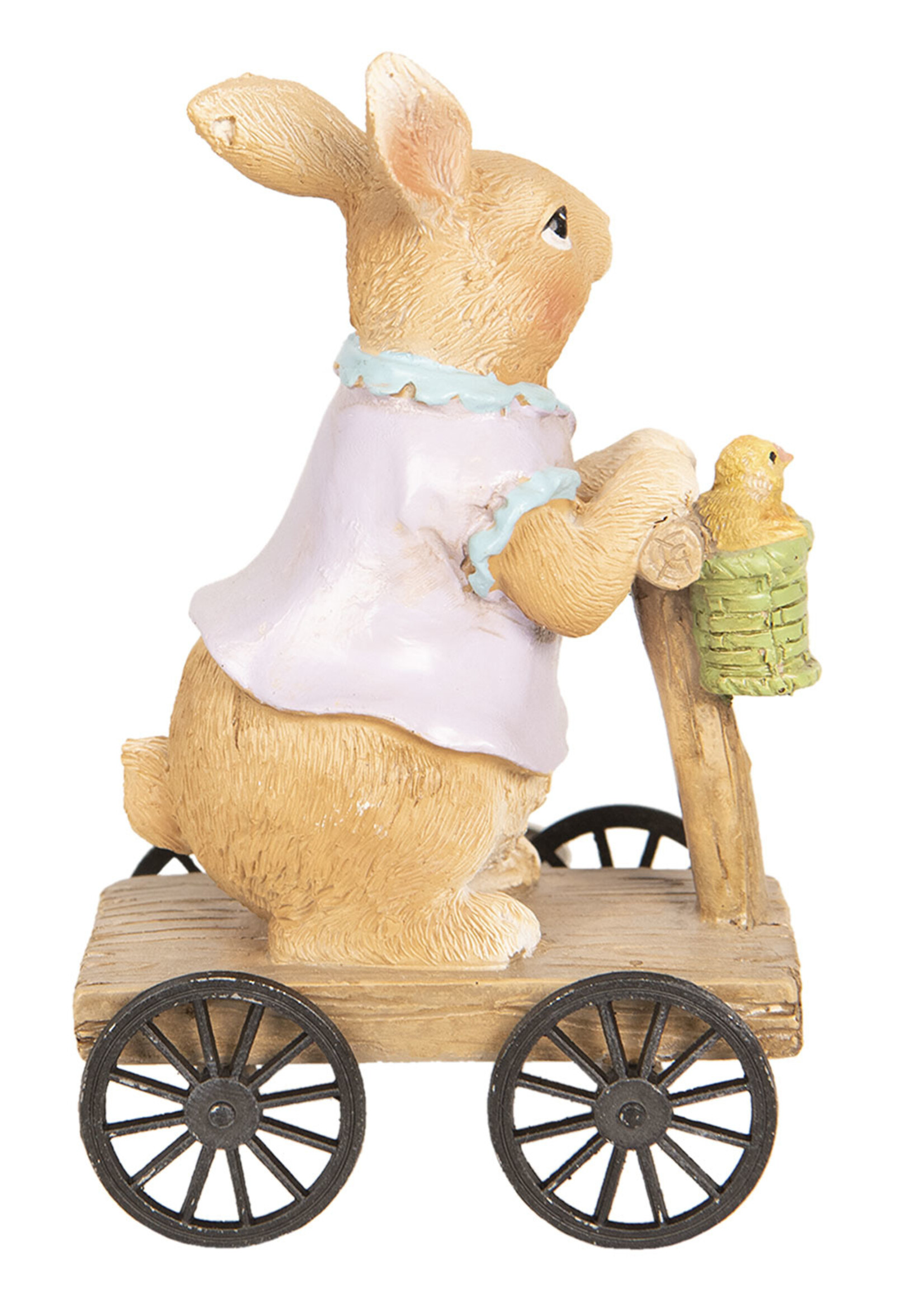 Clayre & Eef Decoratie konijn op autoped 8*5*13 cm 6PR2593