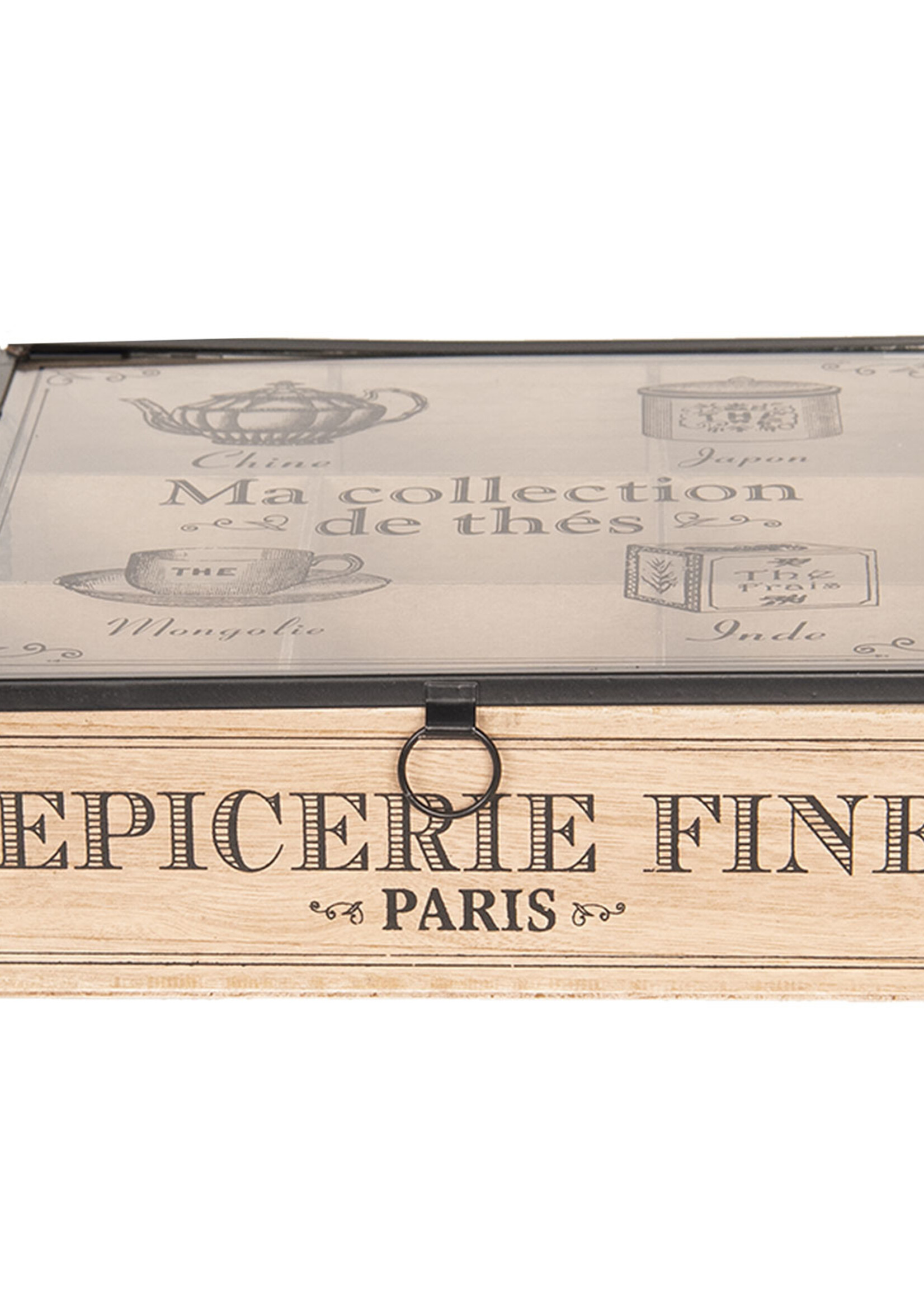 Clayre & Eef Theedoos (9 vaks) 24*24*7 cm 6H1799