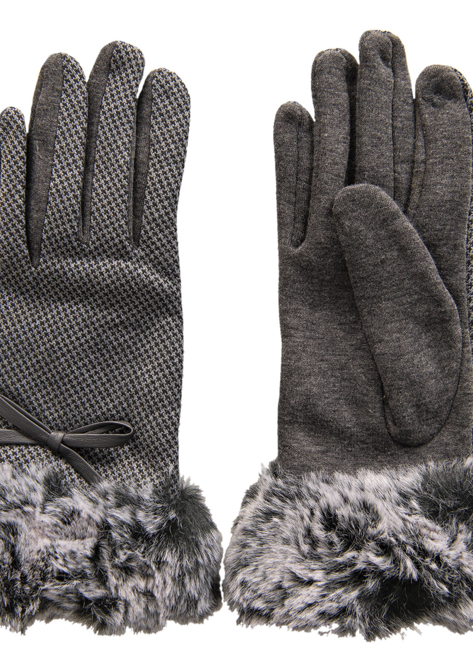 Clayre & Eef Handschoenen 8*24 cm grijs MLGL0025G