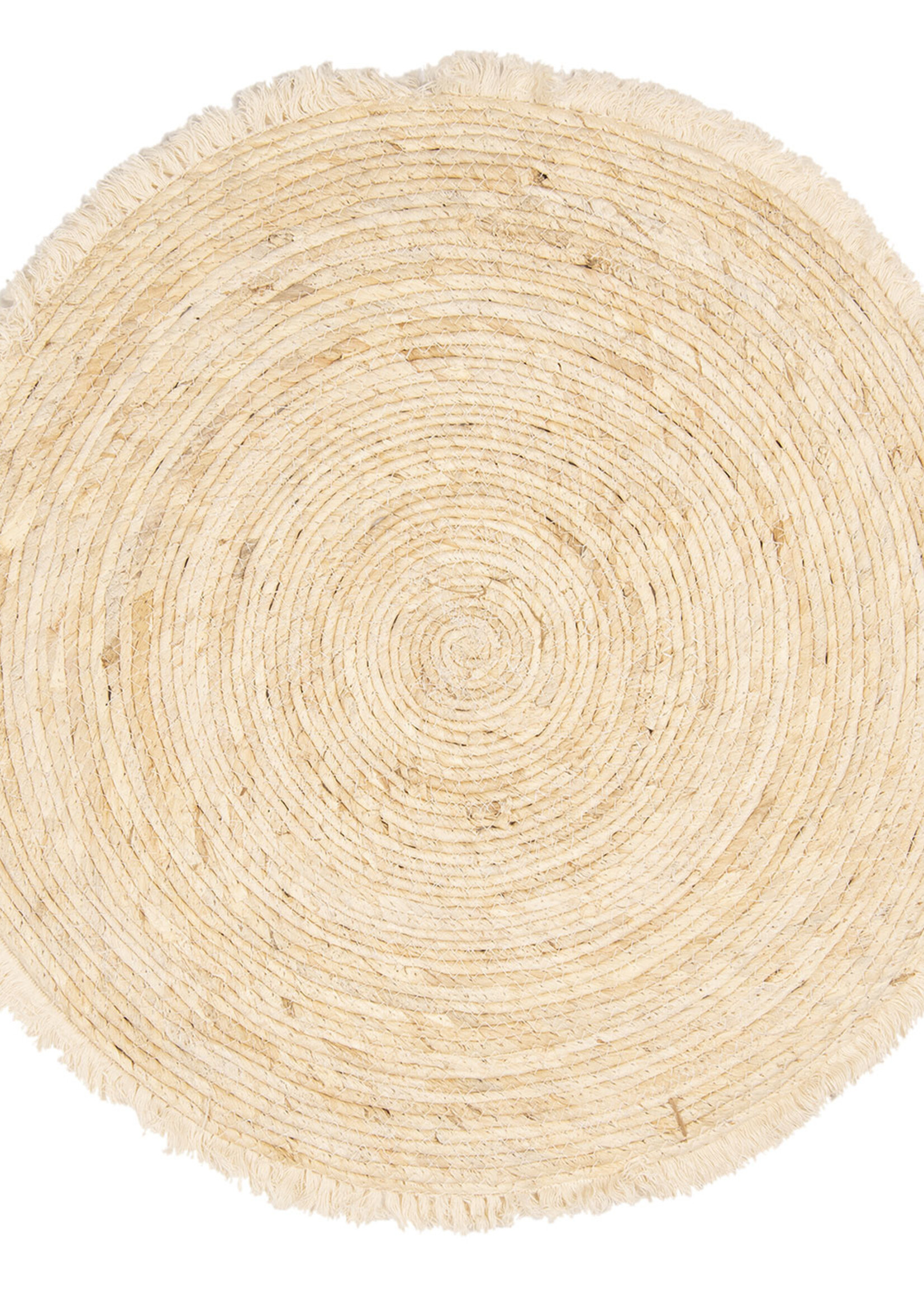 Clayre & Eef Vloermat met kwastjes Ø 70 cm 5RO0399