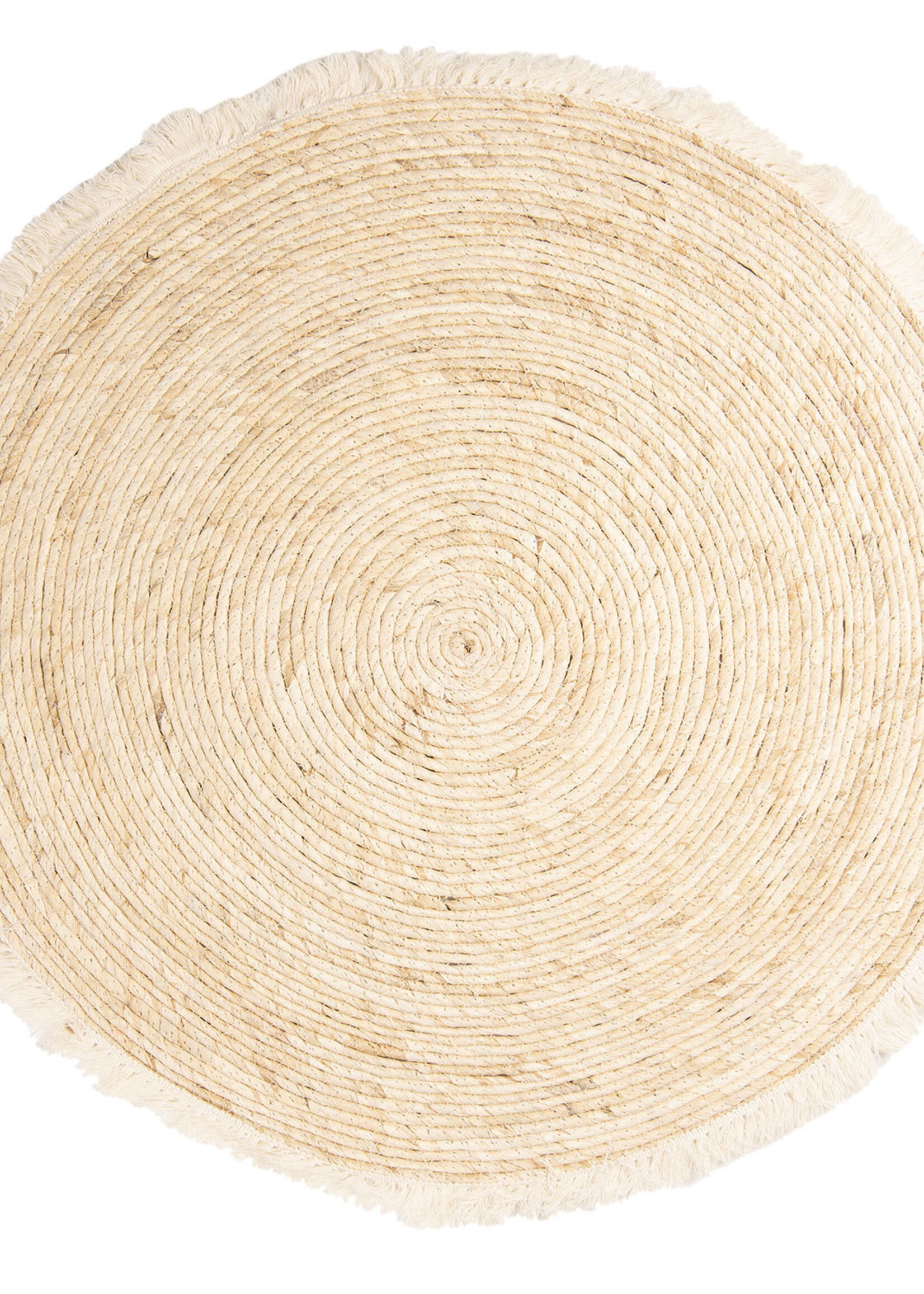 Clayre & Eef Vloermat met kwastjes Ø 80 cm 5RO0398