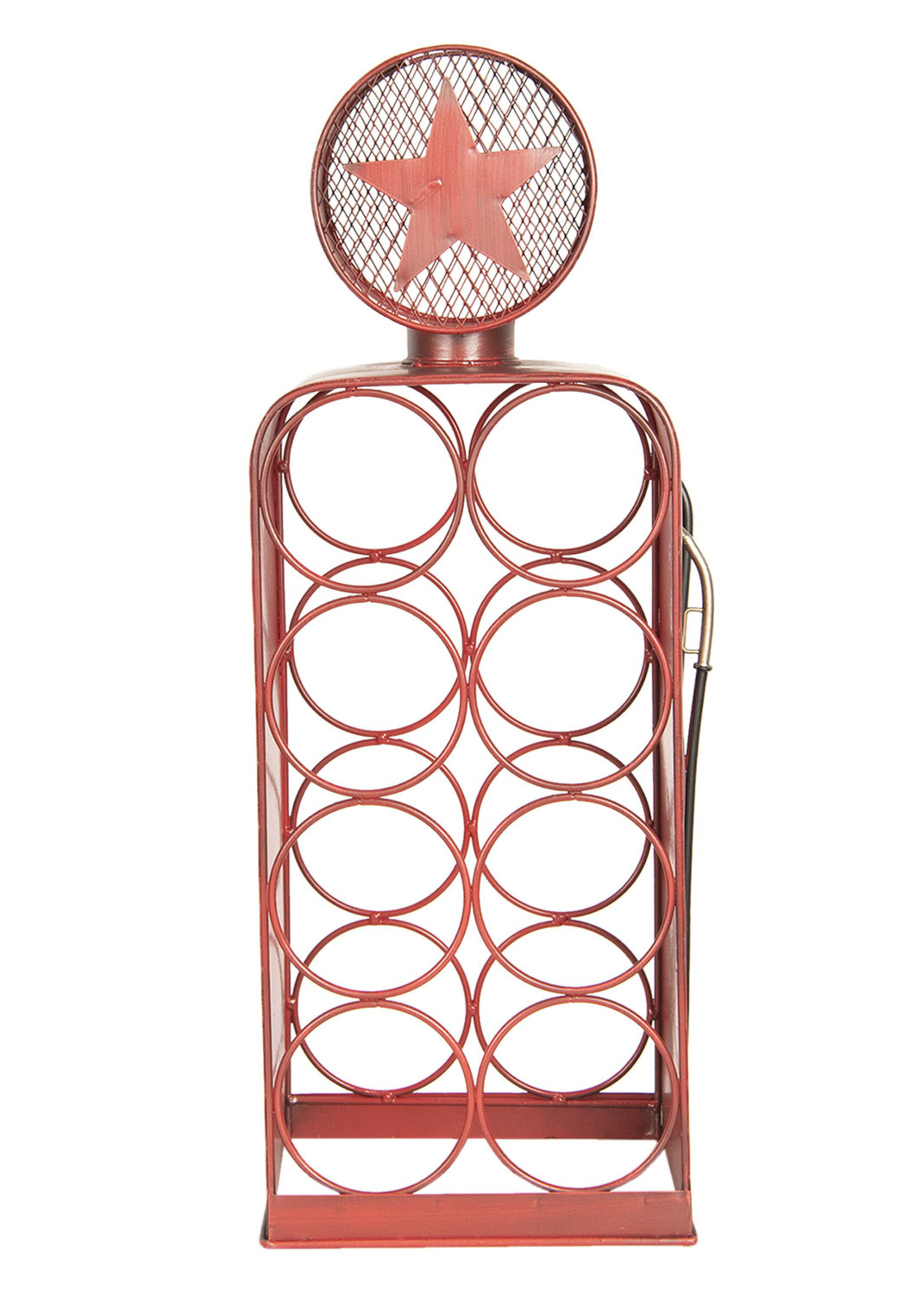 Clayre & Eef Porte-bouteille avec porte bouchon vin 22*18*58 cm 6Y3374