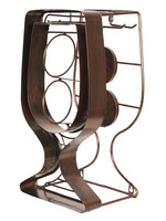 Clayre & Eef Porte-bouteille avec porte bouchon et porte-verre 24*17*42cm 6Y3378