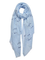 Clayre & Eef Sjaal 70*180 cm blauw JZSC0425BL